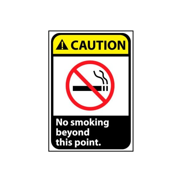 National Marker Co Caution Sign 10x7 Rigid Plastic - No Smoking Beyond This Point CGA2R - main